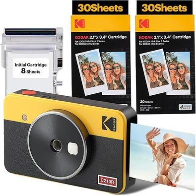 Kodak Mini Shot 2 Retrô Amarela -  C200RY - Camera Instantânea E Photo Printer Bluetooth  2 Em 1
