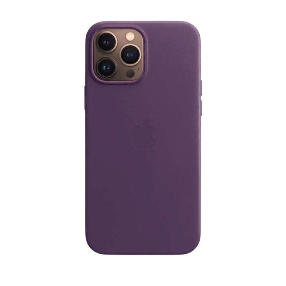 Imagem 2 de 5 do produto Capa Capinha Case Super Premium De Couro Sintético Magsafe Magnético Compatível Iphone 14 - Roxo
