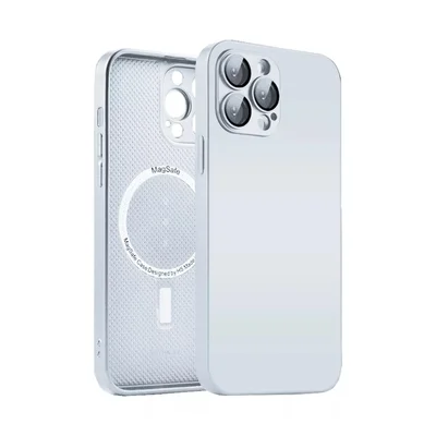 Capa Capinha Case Super Premium Vidro Glass Proteção De Câmera Compatível Iphone 15 - Branco
