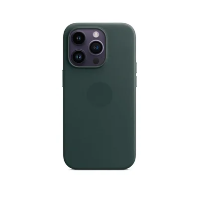 Capa Capinha Case Super Premium De Couro Sintético Magsafe Magnético Compatível Iphone 14 Pro - Verde Militar
