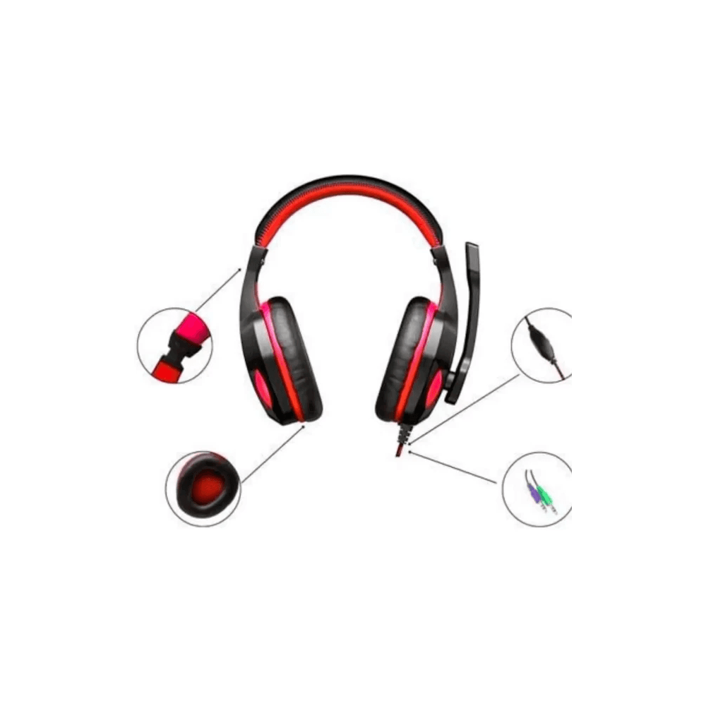 Imagem 2 de 3 do produto Headset Gamer Havit Gt-h763, P2, Drivers 40mm, Preto E Vermelho
