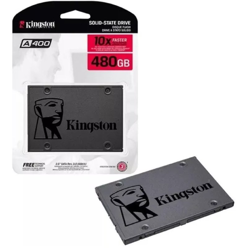SSD Kingston 480GB A400 Sata 3 Disco Sólido Hd Interno 2.5''