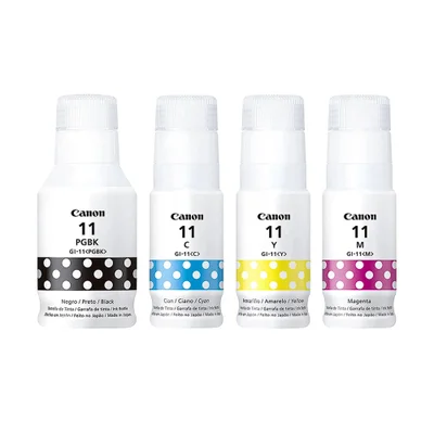 Kit 4 Refil Tinta Canon Gi-11 Gi11 G11, 4x Cores G2160 G3160 Original