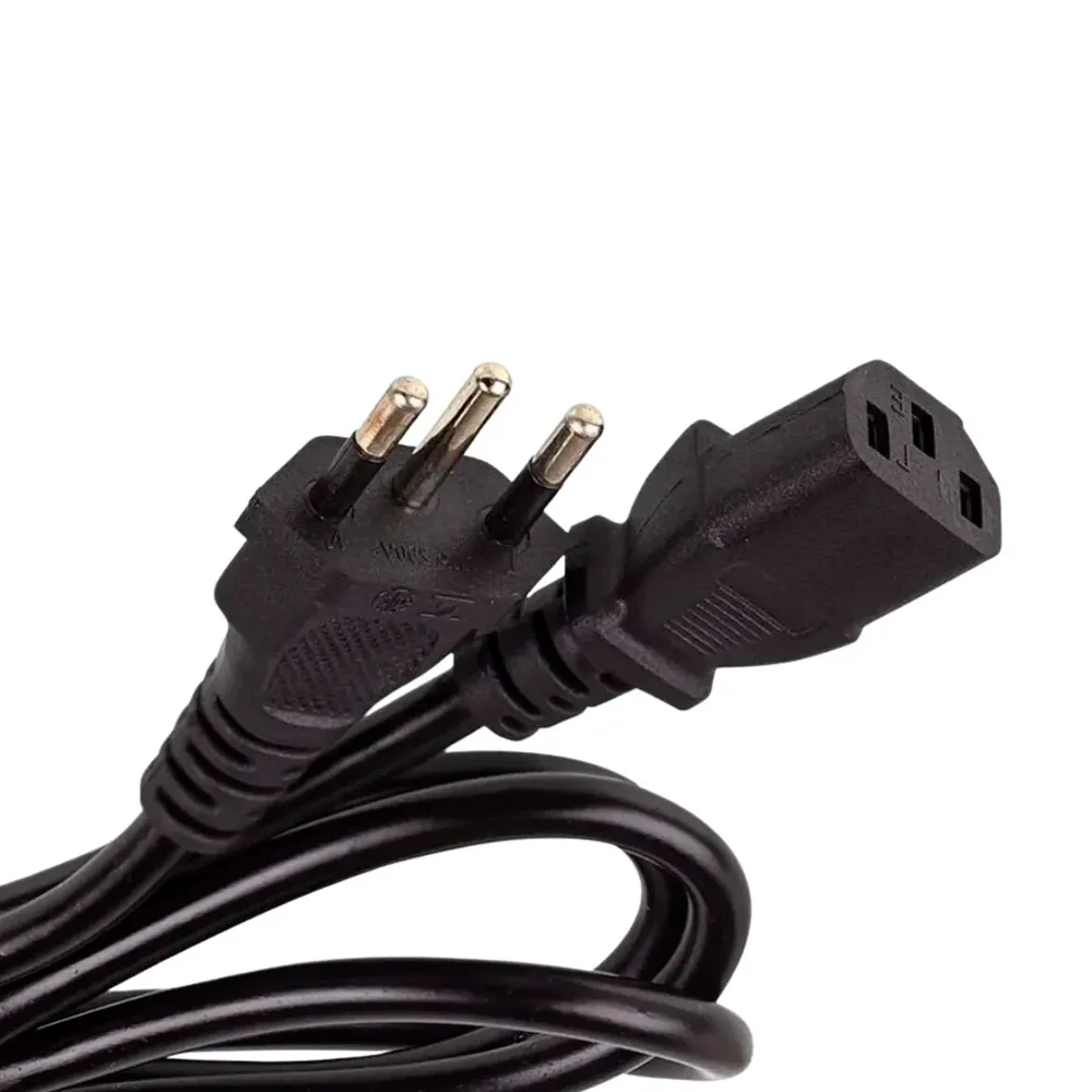 Imagem 1 de 5 do produto Cabo De Força Tripolar 3 Metros, Para Computador, Impressora, Monitor