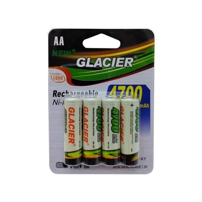 4 Pilhas Aa Recarregável 4700 Mah Glacier