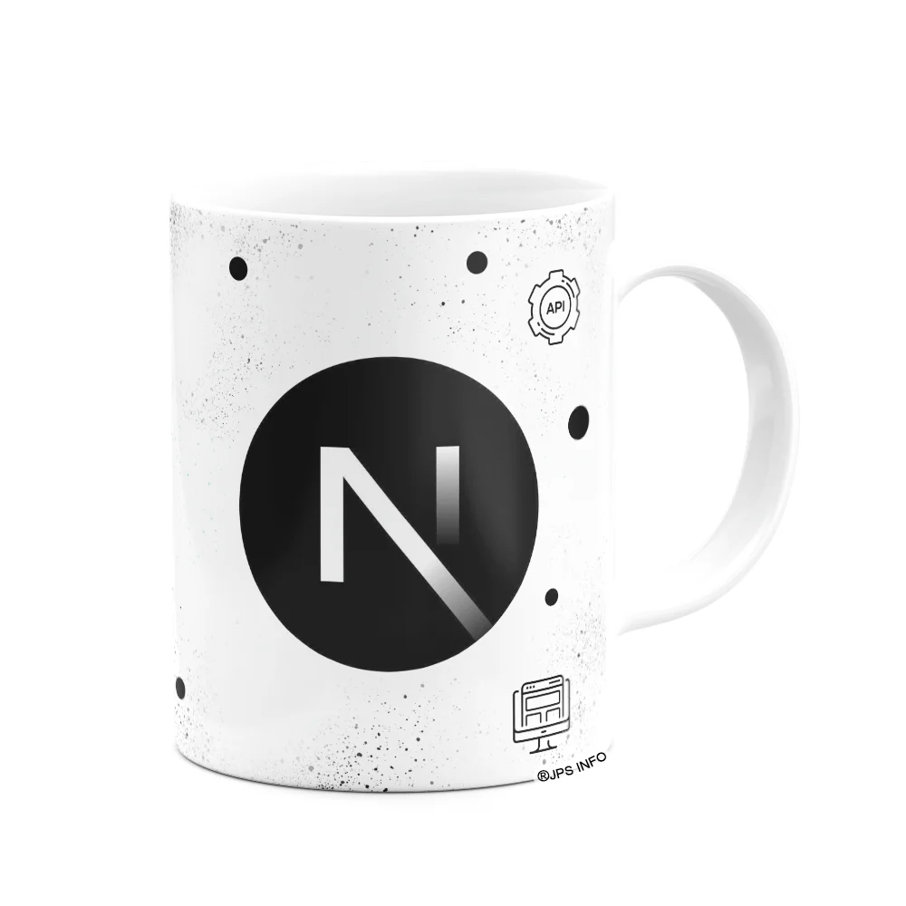 Imagem 3 de 3 do produto Caneca Geek Dev Programador - Next Js - 325ml Branca