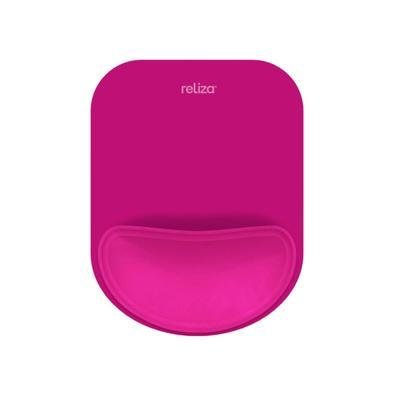 Mousepad Ergônomico Reliza Compact - Base Antiderrapante - Apoio De Pulso - Magenta - 010855