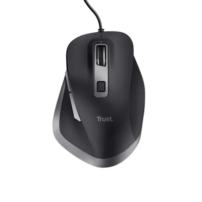 Mouse Usb Ergonômico Trust Fyda - 5000dpi - Preto - T24728