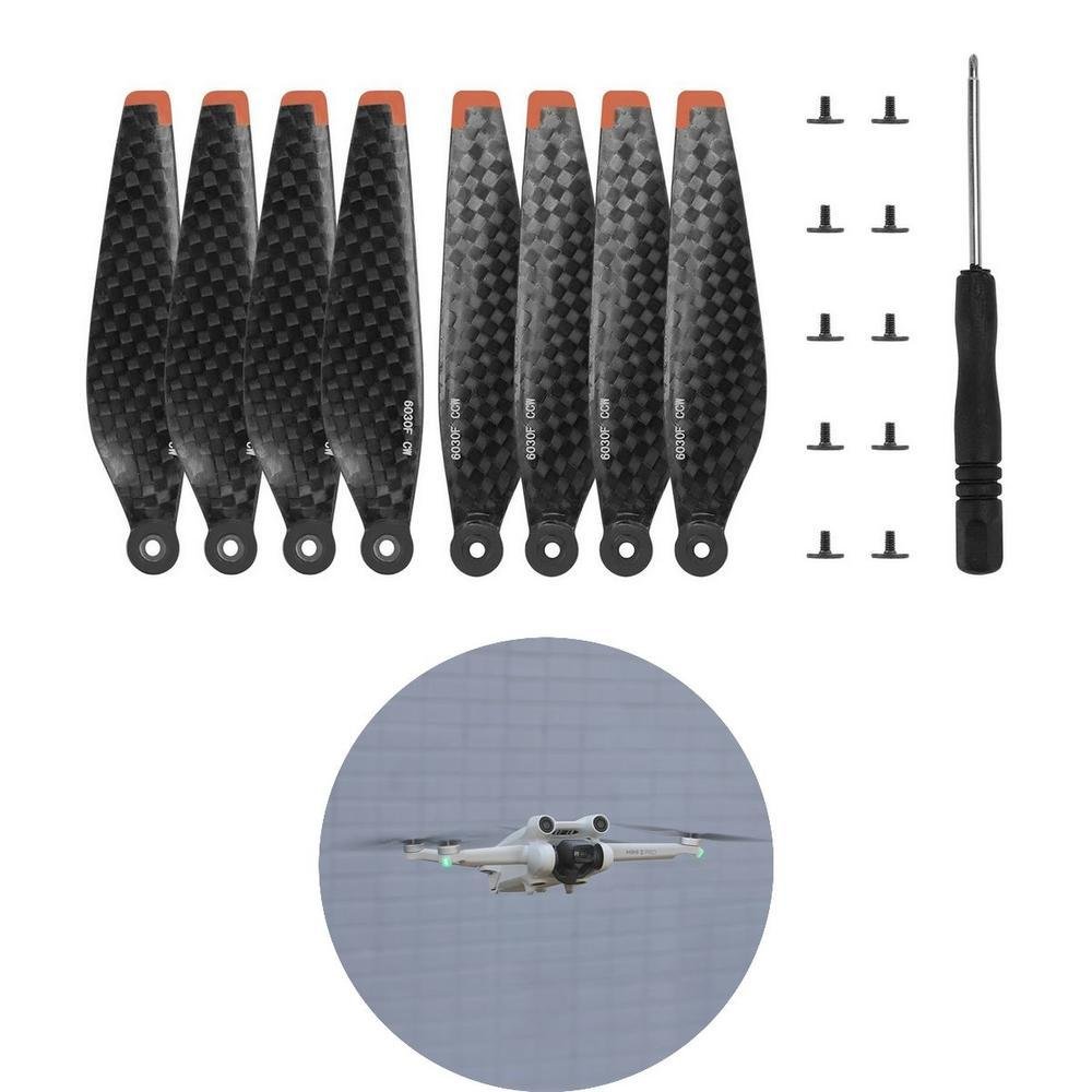 Pares Hélices Fibra Carbono Para Drones Dji Mini Pro E Pro