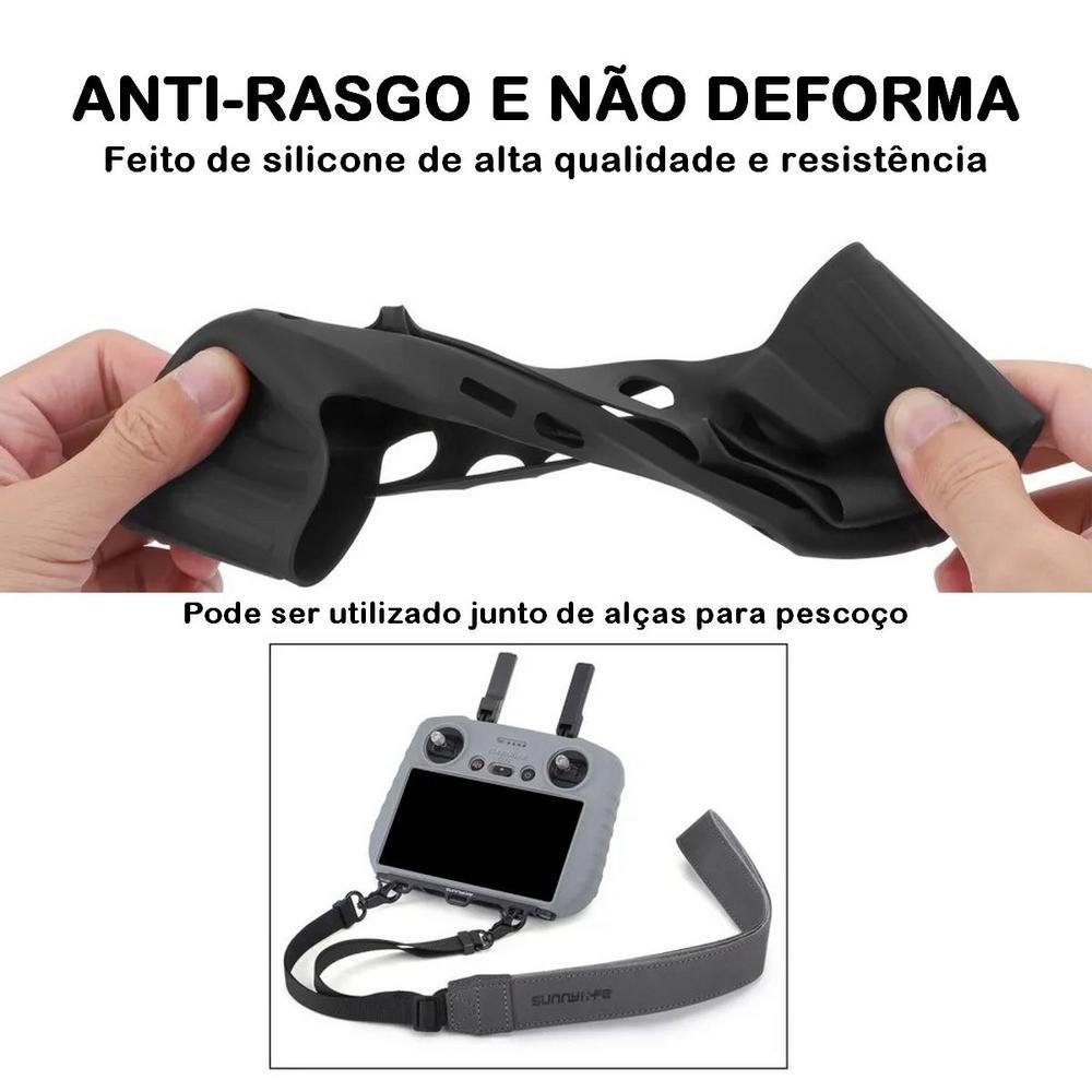 Imagem 3 de 5 do produto Capa De Silicone Para Controle Remoto Dji Rc 2 Cor:cinza Claro