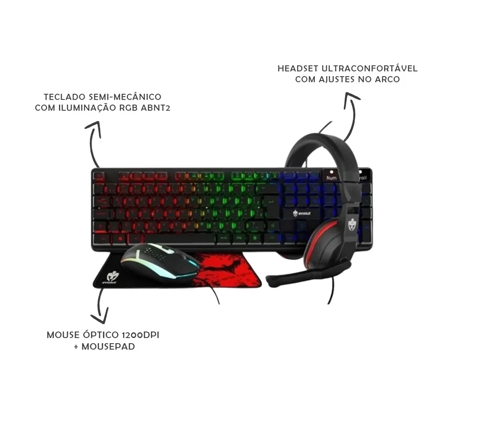 Computador Cpu PC Gamer Infantil Completo Intel Core I5 Memoria Ram 16gb SSD 240GB Monitor Kit Gamer - view 4