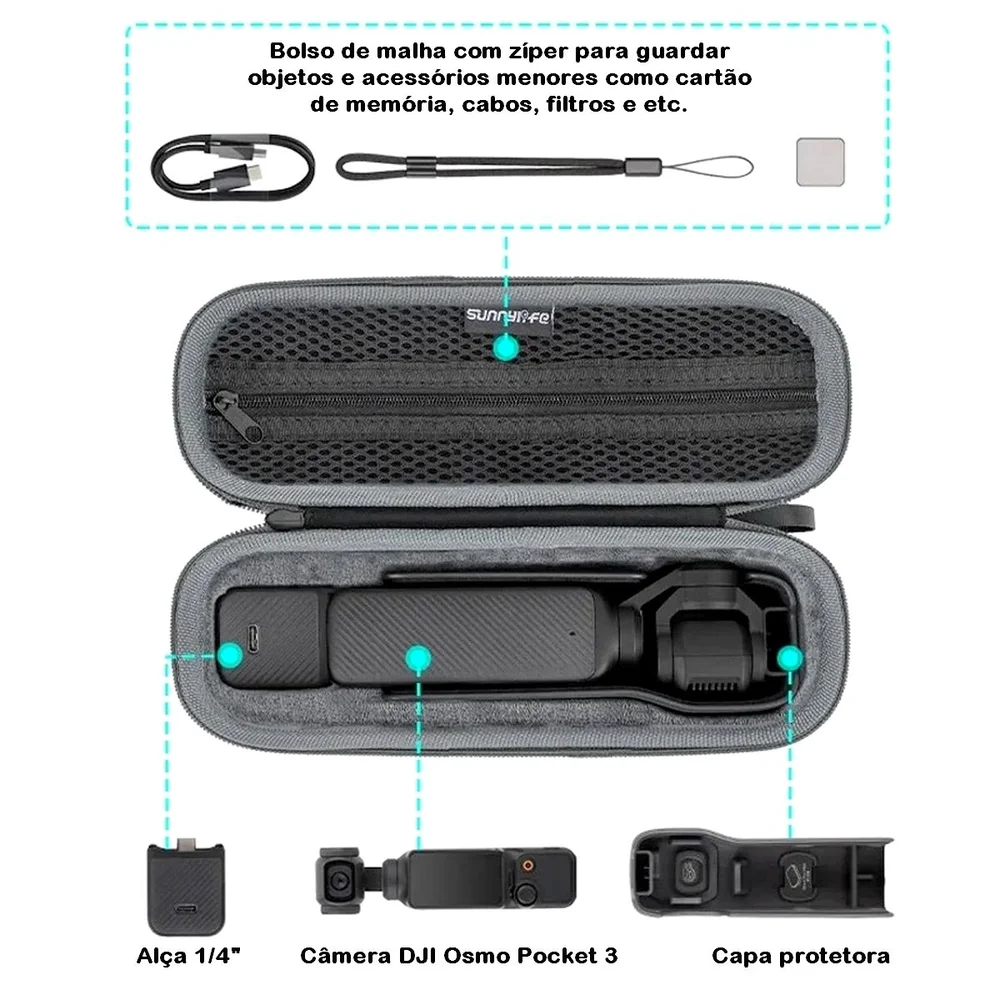 Imagem 2 de 4 do produto Mini Bolsa Case De Mão Para Câmera Dji Osmo Pocket 3