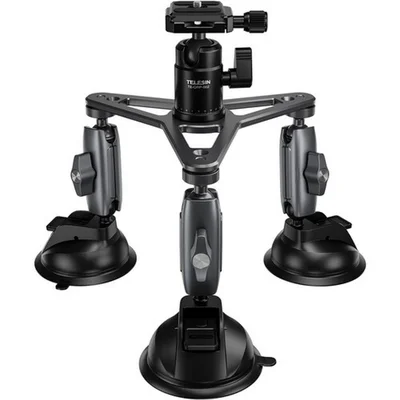 Ventosa Tripla Para Câmeras De Ação Gopro E Similares - Telesin