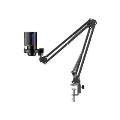 Microfone Stream Havit RGB Com Braço Articulado Gk50 Pro Preto