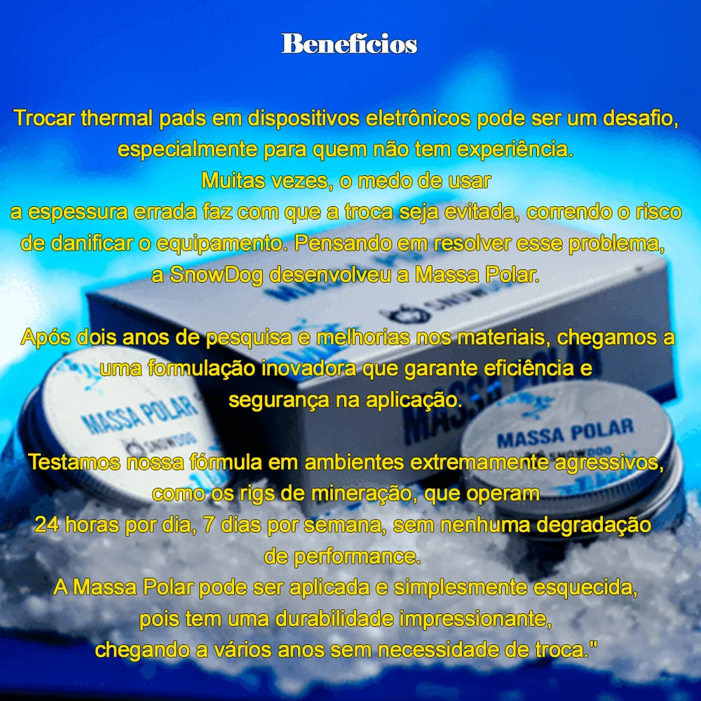 Massa Polar Snowdog 50g + Adesivo Massa Térmica Alta Performance 8