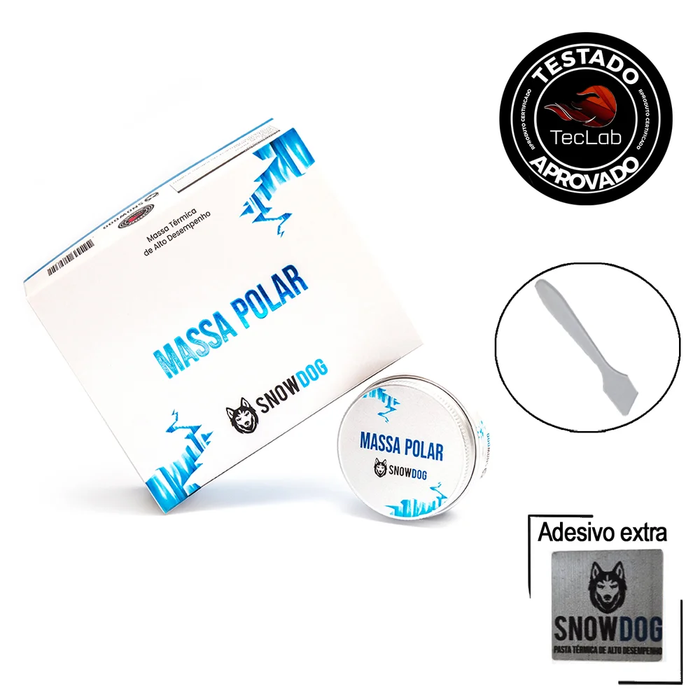 Massa Polar Snowdog 20g + Adesivo Massa Térmica Alta Performance 7