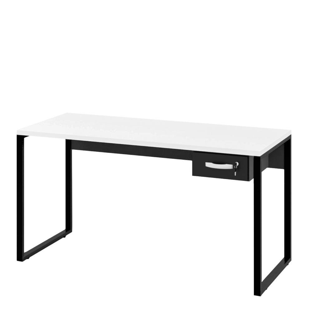 Imagem 4 de 5 do produto Mesa De Escritório Computador Industrial 1,50m Com Gaveteiro Netmobil - Branco