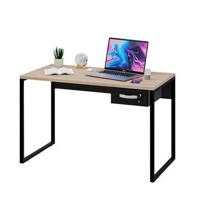Mesa Para Escritório Diretor Estilo Industrial 1,20m Netmobil Com Gaveteiro - Dubai/preto