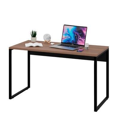 Mesa De Escritório Computador Industrial 1,35m Netmobil - Nogal/preto