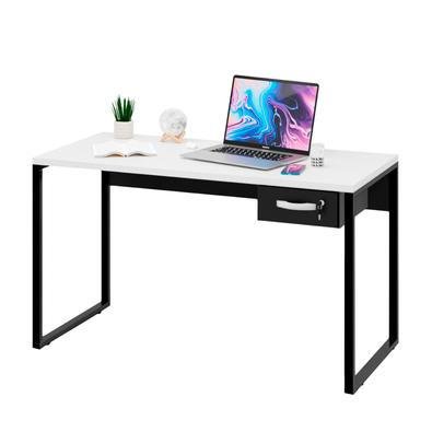 Mesa Para Escritório Diretor Estilo Industrial 1,35m C/ Gaveteiro Netmobil - Branco