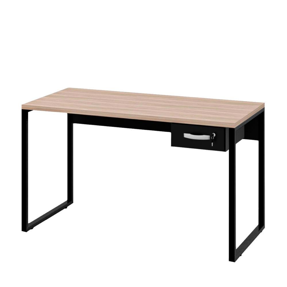 Imagem 4 de 5 do produto Mesa Para Escritório Diretor Estilo Industrial 1,35m C/ Gaveteiro Netmobil - Dubai/preto