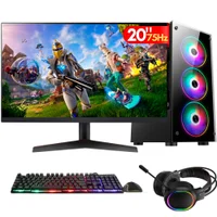 "PC Gamer Completo 2eletro Player, Intel Core I5, 16GB RAM, Geforce 4GB, SSD 512GB, Windows 10 Pro Tria + Monitor 20"" 75hz + Kit Gamer + Headset - Pg2e-LED1001pl"