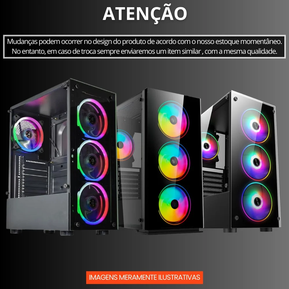 Computador Gamer RGB, Intel Core i7, 16gb Ram, SSD 256gb, Fonte 500w - Pg2e-1005rg - view 4