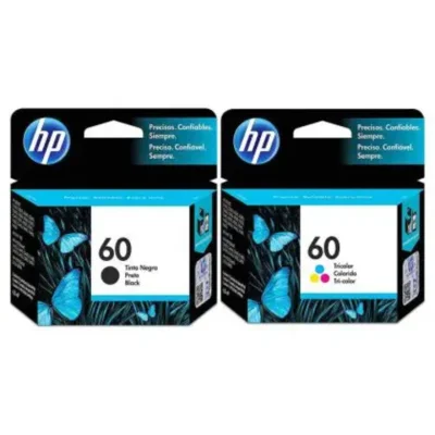 Cartucho Hp 60 Kit 2 Cores Color Cc643wb Preto Cc640wb | Deskjet F4224 F4480 F4580 D1660 D110a D410a C4780