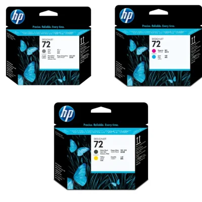 Cabeça De Impressão Hp 72 Kit 3 Cores Cinza E Preto Foto, Magenta E Ciano, Preto Fosco E Amarelo | C9380a C9383a C9384a