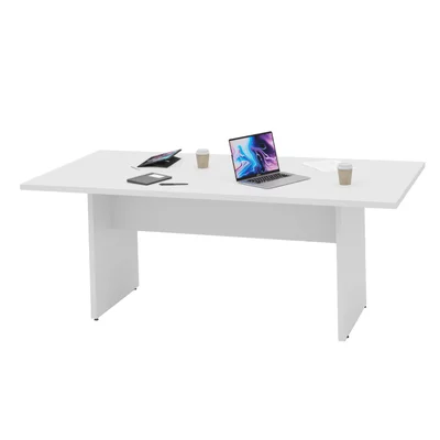 Mesa Para Reunião Retangular 2mx1m Tpo Reengrossado Netmobil - Branco