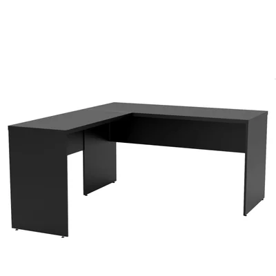 Mesa De Escritório Em L 1.60x1.50 Netmobil Tampo 30mm - Preto