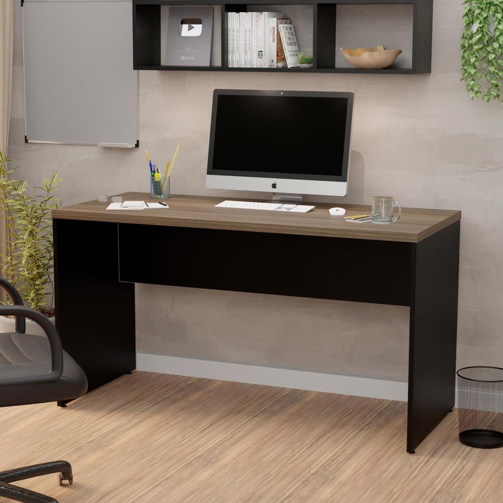 Imagem 3 de 5 do produto Mesa De Escritório Escrivaninha 1.40x60 Tampo 30mm Netmobil - Nogal