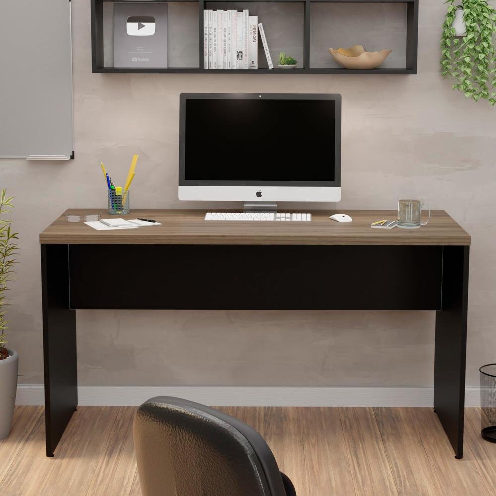 Imagem 4 de 5 do produto Mesa De Escritório Escrivaninha 1.40x60 Tampo 30mm Netmobil - Nogal