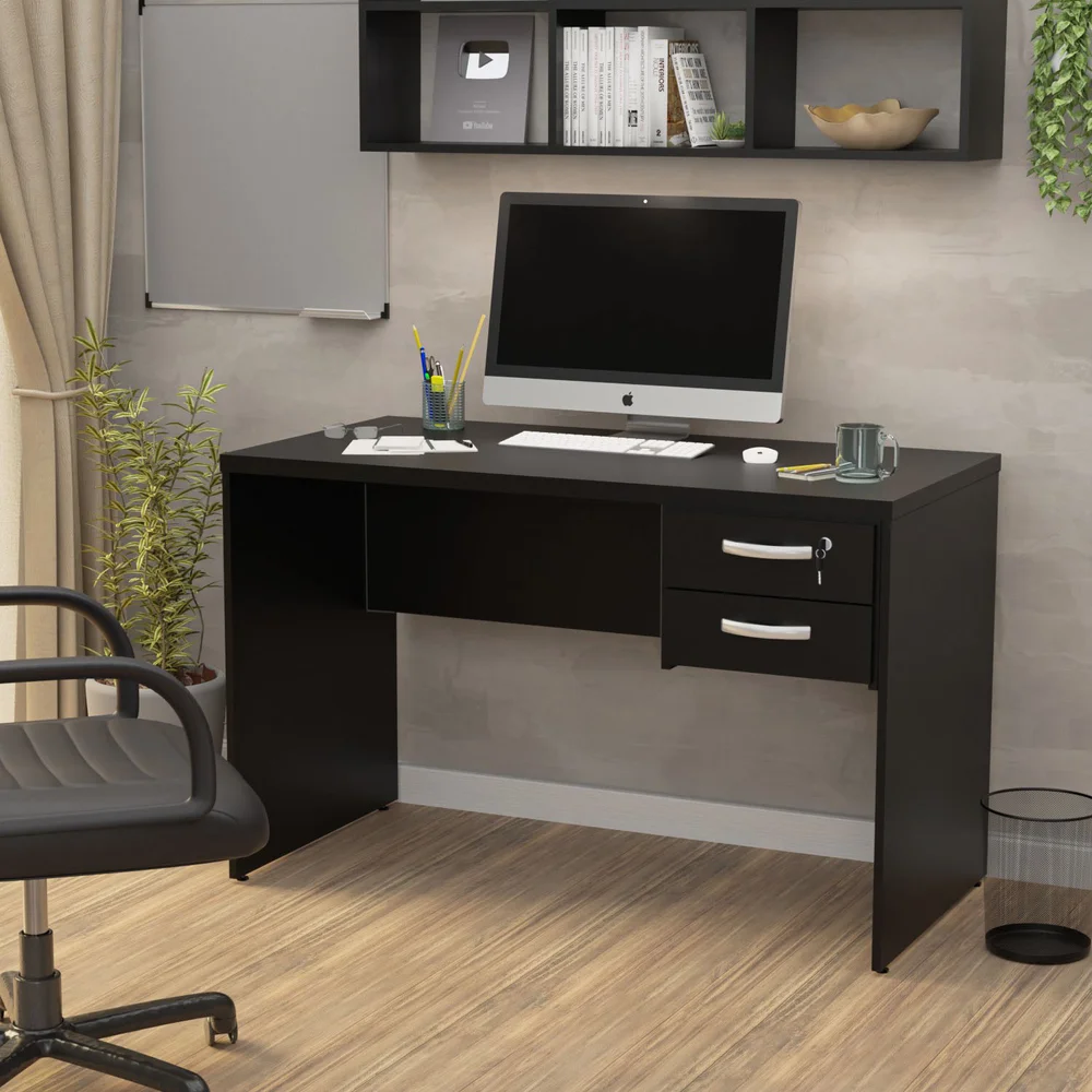 Imagem 2 de 5 do produto Mesa Para Escritório 1mx60cm C/ Gaveteiro Tpo 30mm Netmobil - Preto