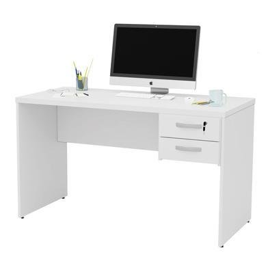 Mesa De Escritório 1.20x60 Com Gaveteiro Tampo 30mm Netmobil - Branco