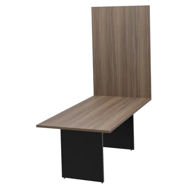 Mesa De Reunião Com Painel Tv 2mx1m Tpo Rengrossado Netmobil - Nogal