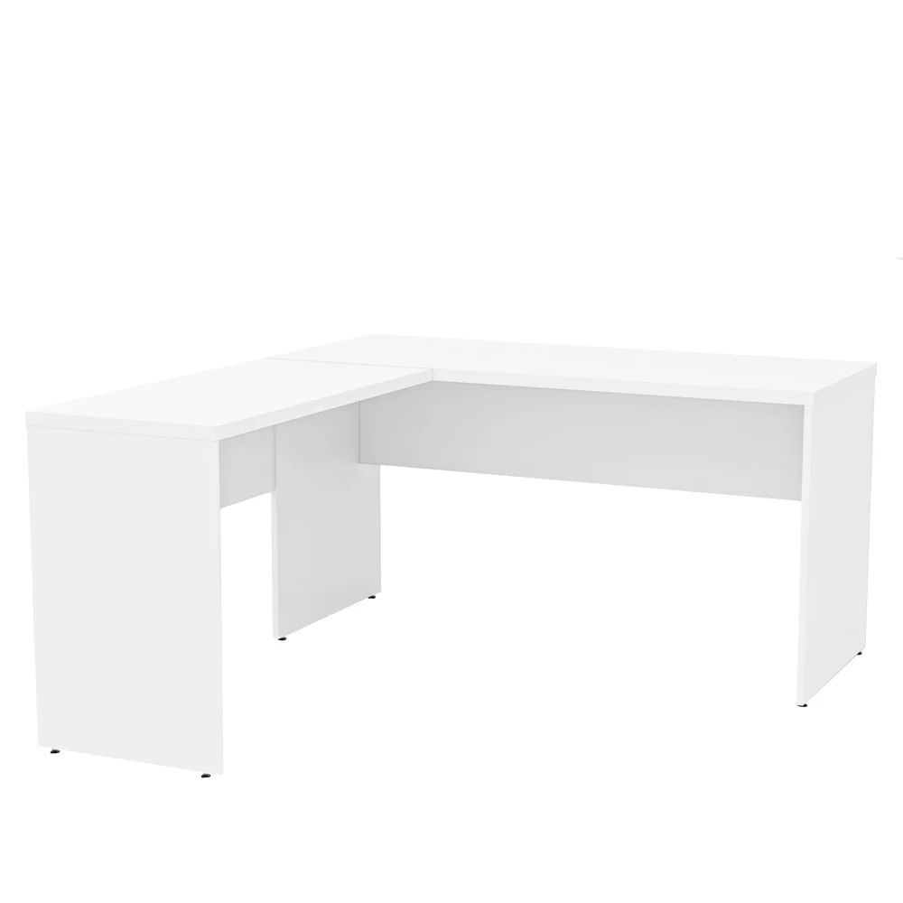 Imagem 3 de 5 do produto Mesa De Escritório Em L 1.60x1.50 Netmobil Tampo 30mm - Branco