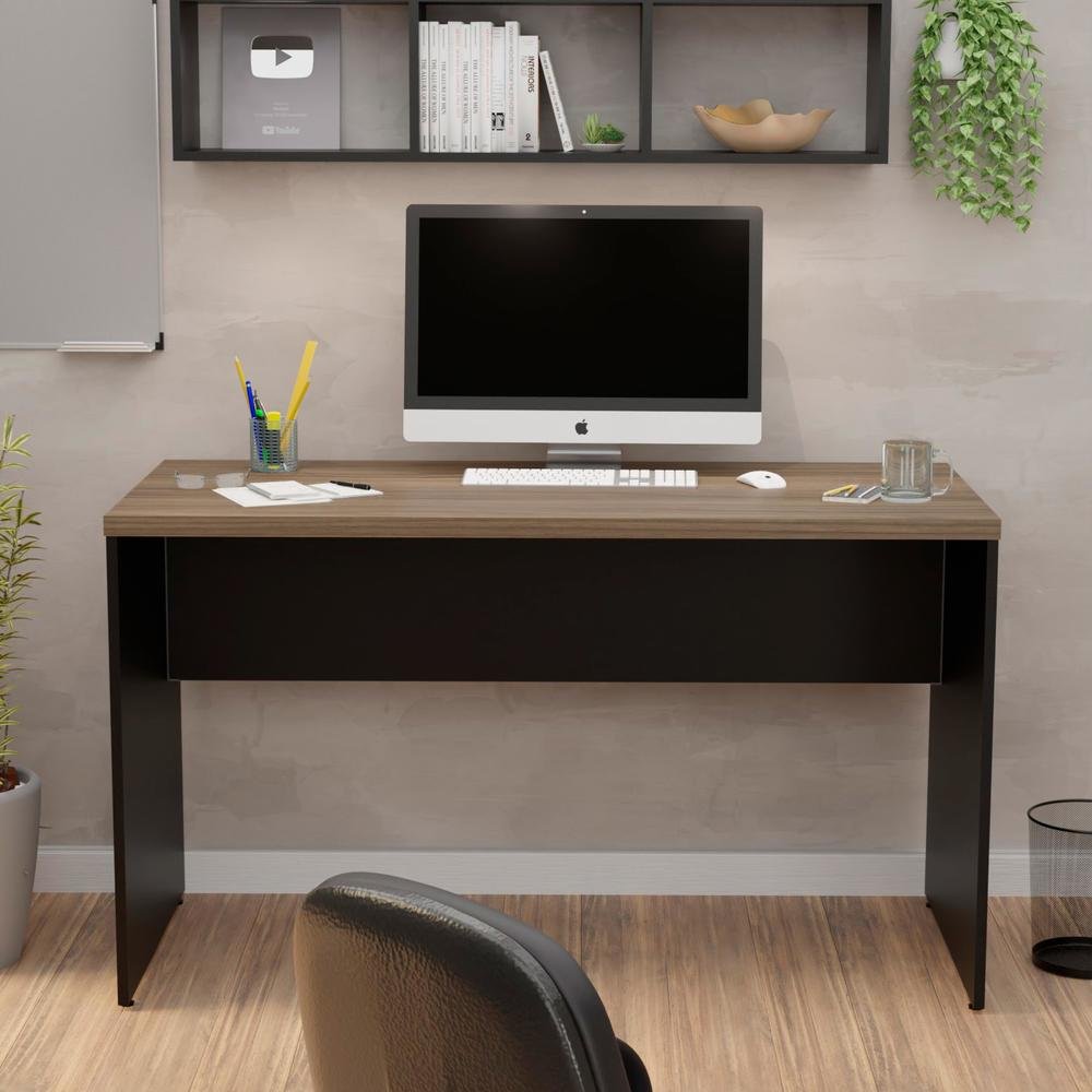 Imagem 3 de 5 do produto Mesa De Escritório Escrivaninha 1.20x60 Tampo 30mm Netmobil - Nogal