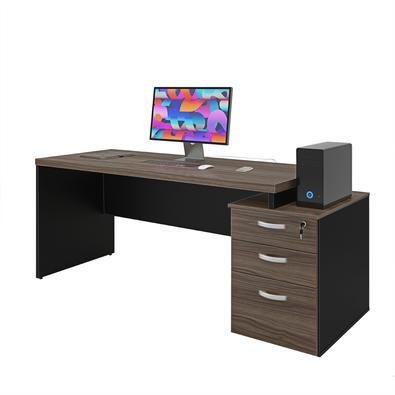 Mesa De Escritório Pedestal 3 Gav 1.90x70 Tpo 30mm - Nogal