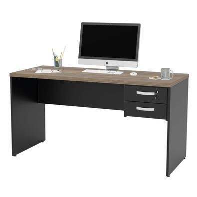 Mesa De Escritório 1.60x60 Com Gaveteiro Netmobil - Nogal