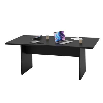 Mesa Para Reunião Retangular 2mx1m Tpo Reengrossado Netmobil - Preto