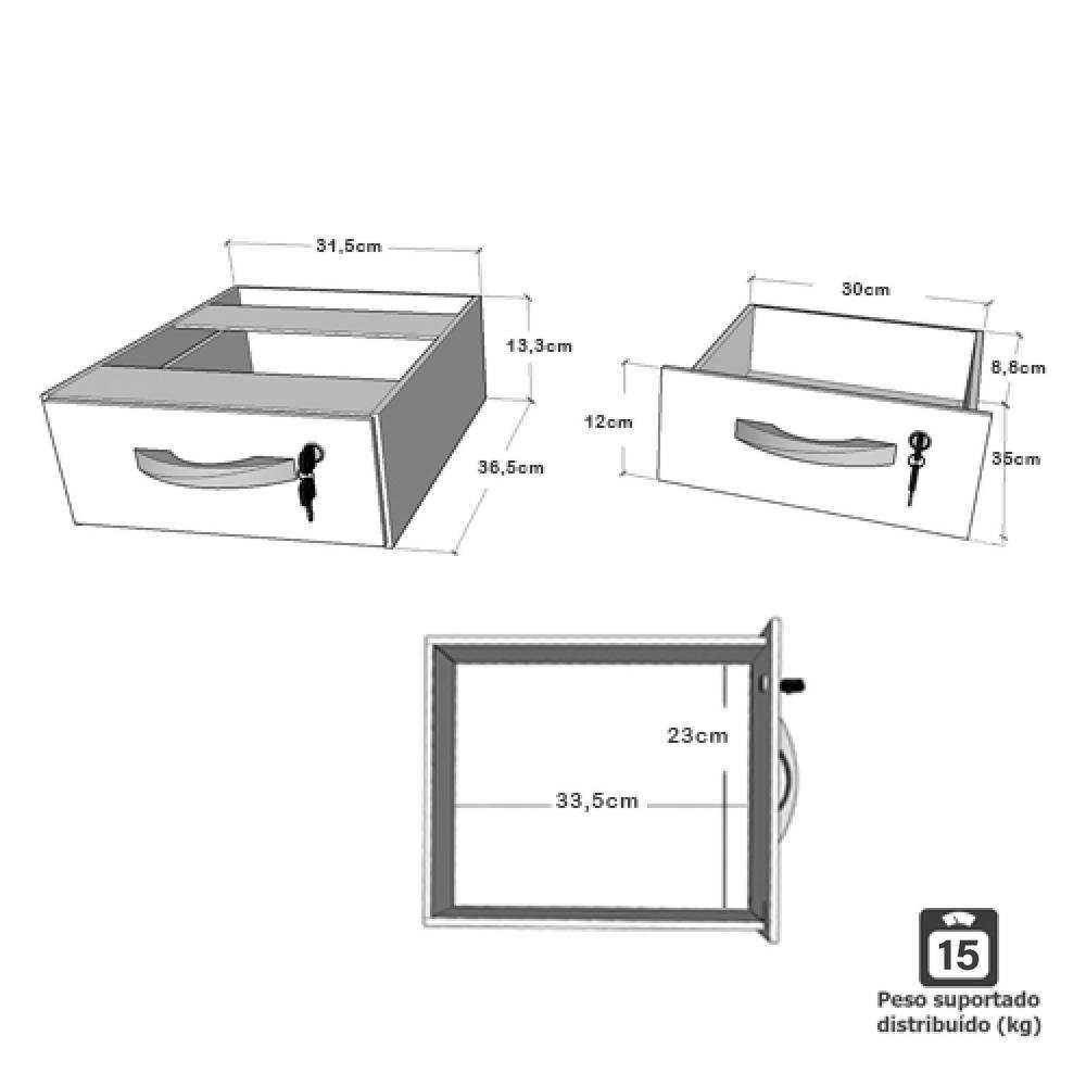 Imagem 5 de 5 do produto Mesa Para Computador Gamer 1 Gaveta 1200x600 Netmobil - Preto