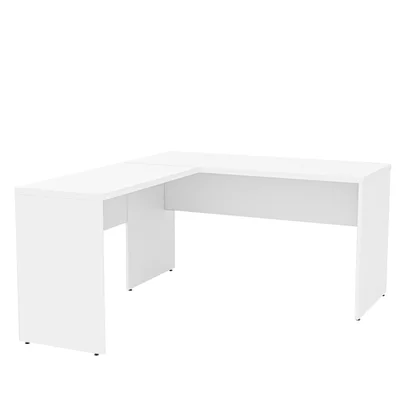 Mesa De Escritório Escrivaninha Em L 1.40x1.50 Tampo 30mm - Branco