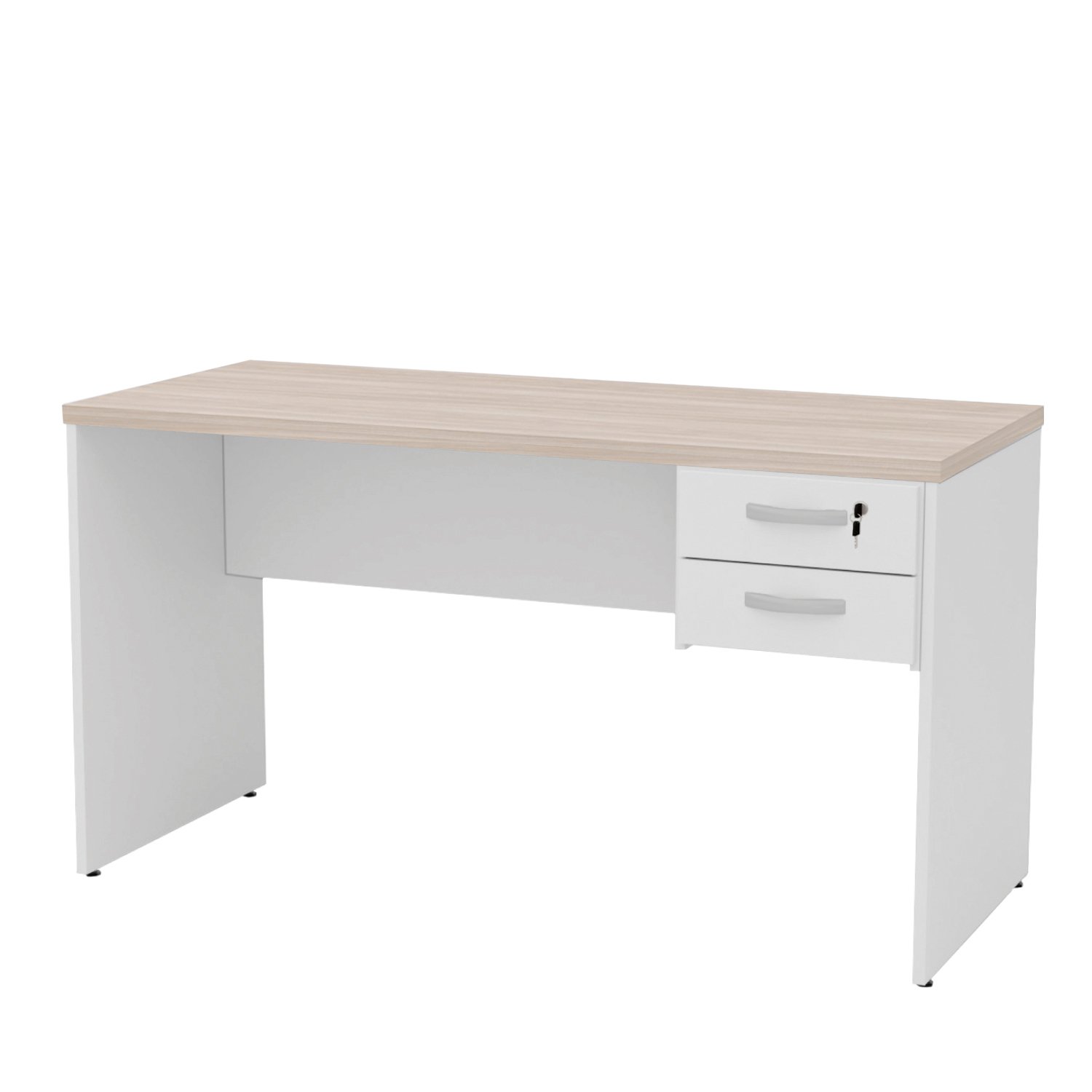 Mesa De Escritório Escrivaninha 1.40x60 C/gaveteiro Netmobil - Branco/dubai