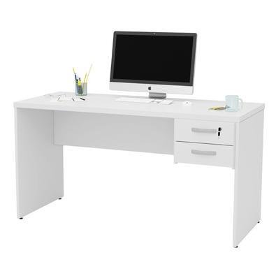 Mesa De Escritório 1.60x60 Com Gaveteiro Netmobil - Branco