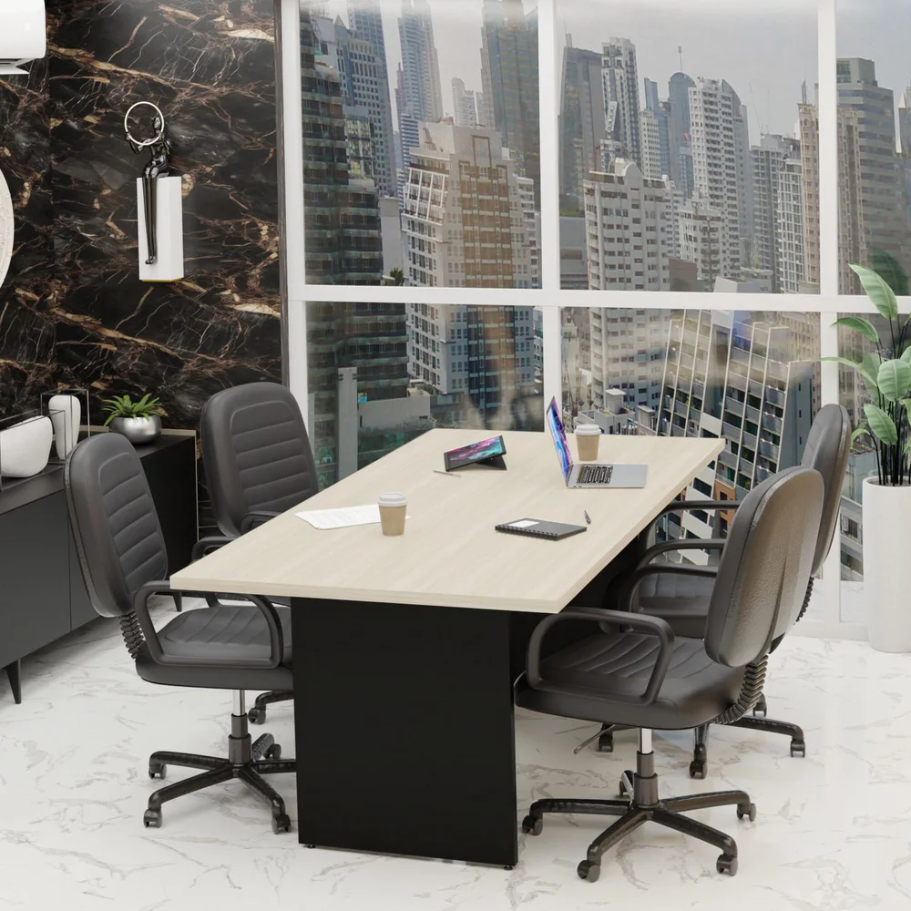 Imagem 2 de 5 do produto Mesa Para Reunião Retangular 2mx1m Tpo Reengrossado Netmobil - Dubai