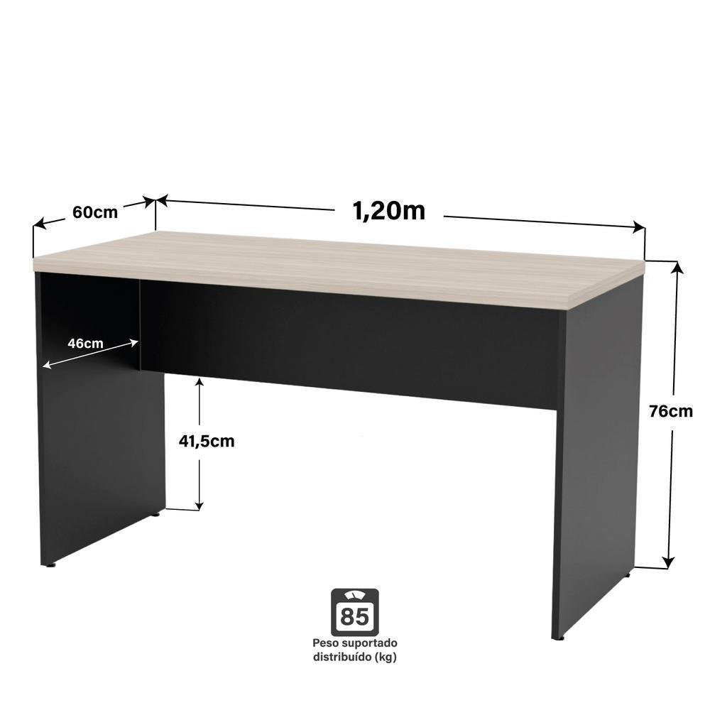 Imagem 2 de 5 do produto Mesa De Escritório Escrivaninha 1.20x60 Tampo 30mm Netmobil - Dubai