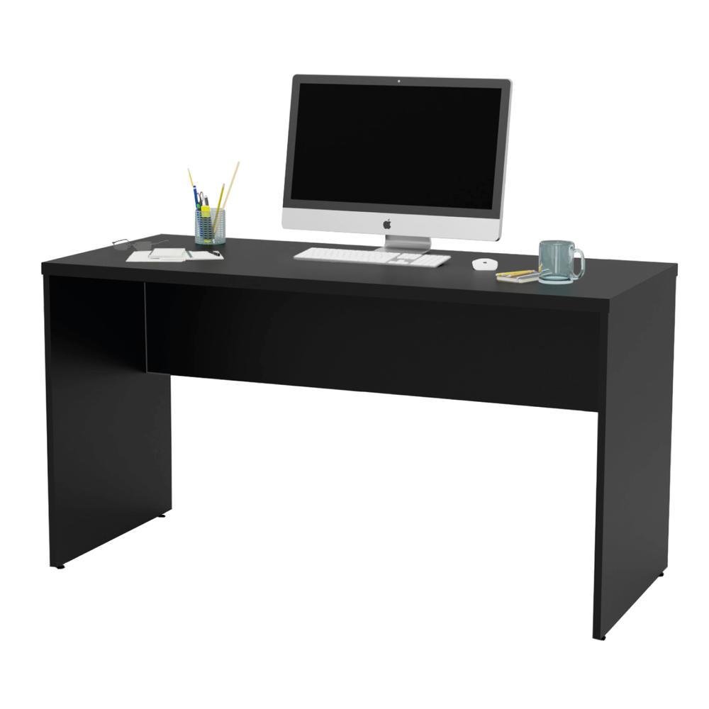 Mesa De Escritório Escrivaninha 1.40x60 Tampo 30mm Netmobil - Preto