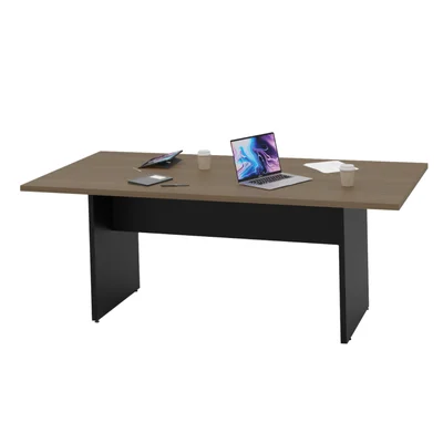 Mesa Para Reunião Retangular 2mx1m Tpo Reengrossado Netmobil - Nogal