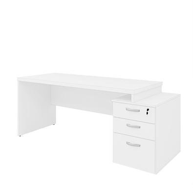 Mesa De Escritório Pedestal 3 Gav 1.90x70 Tpo 30mm - Branco